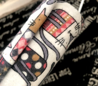 Vtg 3/4 yd  43X25-26" Pink Gray FLANNEL TRAP CAT FABRIC Kids JO-ANN CRAFT SEWING - Image 1 of 4