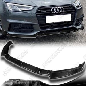 For 17-19 Audi A4 S4 B9 S-Line Carbon Fiber Front Bumper Lip Body Kit Spoiler - Picture 1 of 6