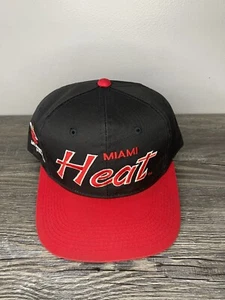 Vintage 90's Sports Specialties Youngan NBA Miami Heat Script Snapback Hat - Picture 1 of 11