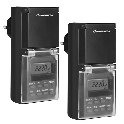 DEWENWILS 2Pack Zeitschaltuhr Steckdose Aussenbereich IP44 Zeitschaltuhr Digital - Bild 1 von 4