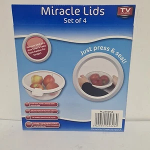 MIRACLE Bowl LIDS SET OF 4 VACUUM SEAL FOR FRESH FOOD REUSABLE - Picture 1 of 4