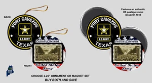 FORT CAVAZOS US ARMY Ornament / Magnets - Military Gift Base Veteran Store Texas - Picture 1 of 1