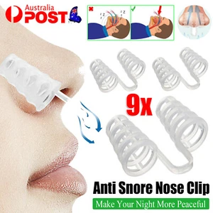 9Pcs Stop Snoring Nose Vents Clip Anti Snore Sleep Apnea Nasal Dilators Device - Picture 1 of 12