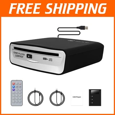 Universal Car CD Player with AUX & USB Connectivity, Remote Control Included - Image 1 of 4