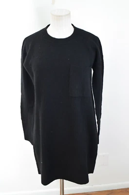 Hatch Maternity Womens 0 Camel Wool Blend Black Crewneck Long Sleeve Pocket - Image 1 of 4