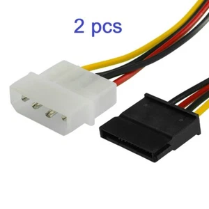 QTY x2 Molex 4 Pin Male Serial ATA SATA Female Power Adapter HDD Cable Cord - Picture 1 of 2