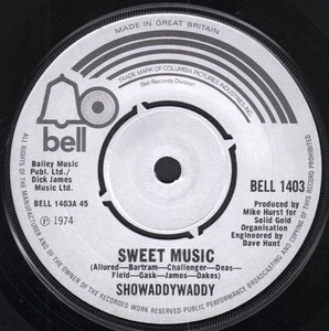 Showaddywaddy Sweet Music 7" vinyl UK Bell 1974 four prong label design BELL1403 - Picture 1 of 2