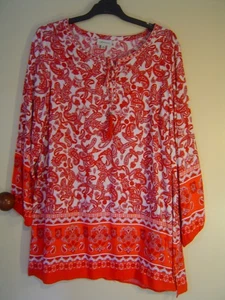 Quality Sue NEW!! BEAUTIFUL LONG PAISLEY AUTOGRAPH l/sl TOP Plus size 18 - Picture 1 of 4