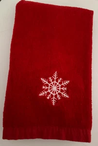 De colección Bordado Rojo Blanco COPO DE NIEVE TOALLA PUNTA DE DEDO Navidad Mano Terry Walmart - Imagen 1 de 7