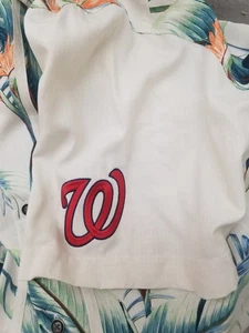 Tommy Bahama W Logo Washington Nationals MLB Baseball Herren Hawaii Seide Hemd L - Bild 1 von 9