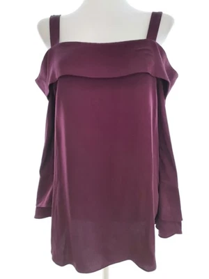 MINT VELVET Womens Blouse Stripes Purple 3/4 Sleeve Viscose 100% 12/14 (40) - Image 1 of 4