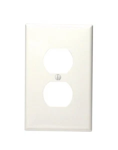 Placa de pared de receptáculo de dispositivo dúplex Leviton PJ8-W, tamaño medio, blanco - Lote de 5 - Imagen 1 de 3