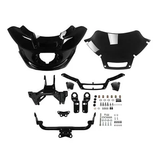 Black Front Fairing Windshield Support Bracket Fit For Harley Low Rider ST 22-25 - Bild 1 von 15