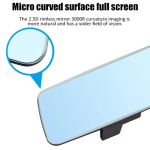 Universal Clip Rear View Mirror Car SUV Truck Anti-glare Blue Mirror Panoramic - Picture 1 of 13