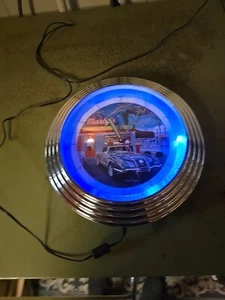 Kent Bash Wanduhr, Marty's Burgers mit Corvette, Uhrzeiger leuchten/leuchten - Bild 1 von 20