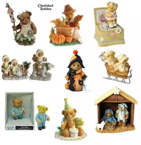CHERISHED TEDDIES by ENESCO, HAND PAINTED, STONE RESIN, TEDDY BEAR FIGURINES - Picture 1 of 10