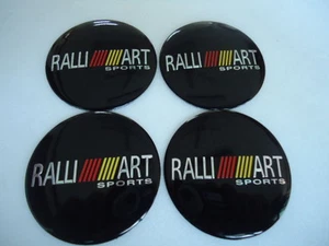 RALLIART CAR WHEEL CENTER CAPS 3D SOLID BADGE STICKER 56MM / 2.2 INCH X 4 PCS - Picture 1 of 4
