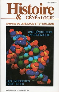 HISTOIRE & GÉNÉALOGIE N° 24/1989 = GENETIQUE / SCEAUX MEDIEVAUX / Claude CAHOUR - Picture 1 of 3