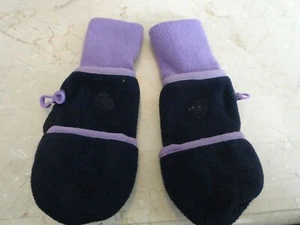 Girls Blue Purple Gap Kids Convertible Fingerless Glove Mittens - SZ S (6-7) - Picture 1 of 5