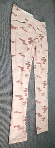 Place Girls Jogger Pants 16 Pink Geometric Glitter Stretch Elastic Waist Zipper - Picture 1 of 8