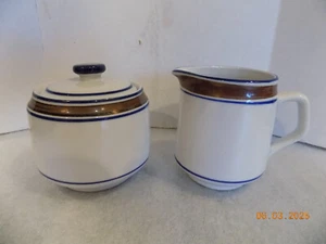 Salem Stoneware Georgetown Covered Sugar Bowl & Creamer Japan - NEW - Picture 1 of 4