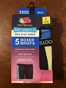 Fruit of the Loom Boys' 5pk 'Max Flex Zones' Boxer Briefs Size Large (14-16") - Picture 1 of 4