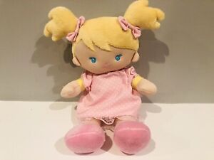 Kids Preferred Soft Doll Lovey Pink Baby Blonde Pigtails Plush Cuddle Toy Girl