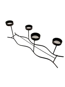 Pier 1 One Imports Brown Metal 4 Tea-light Candle Holder Antique Bronze Copper - Picture 1 of 3