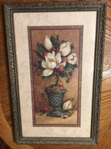 Home interiors Homco Magnolia Floral Magnolia Topairy Picture Barbara Mock 0177 - Picture 1 of 9