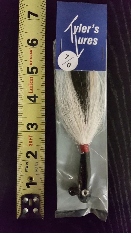 1 OZ. Bucktail Lure Black Head White and Black Hair - Image 1 of 1