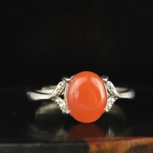 Natural jade pink bead ring adjustable ring #53 - Picture 1 of 4