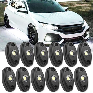 12 Pods White LED Rock Lights Underbody Neon Music Light For Honda Civic Accord - Picture 1 of 11