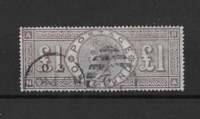 GB 1884 QV £1 Brown Lilac SG185 Fine Used - Image 1 of 2