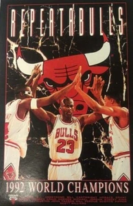 Costacos NBA 1991 - 1992 Chicago Bulls Repeatabulls World Champions Poster - NEW - Picture 1 of 5