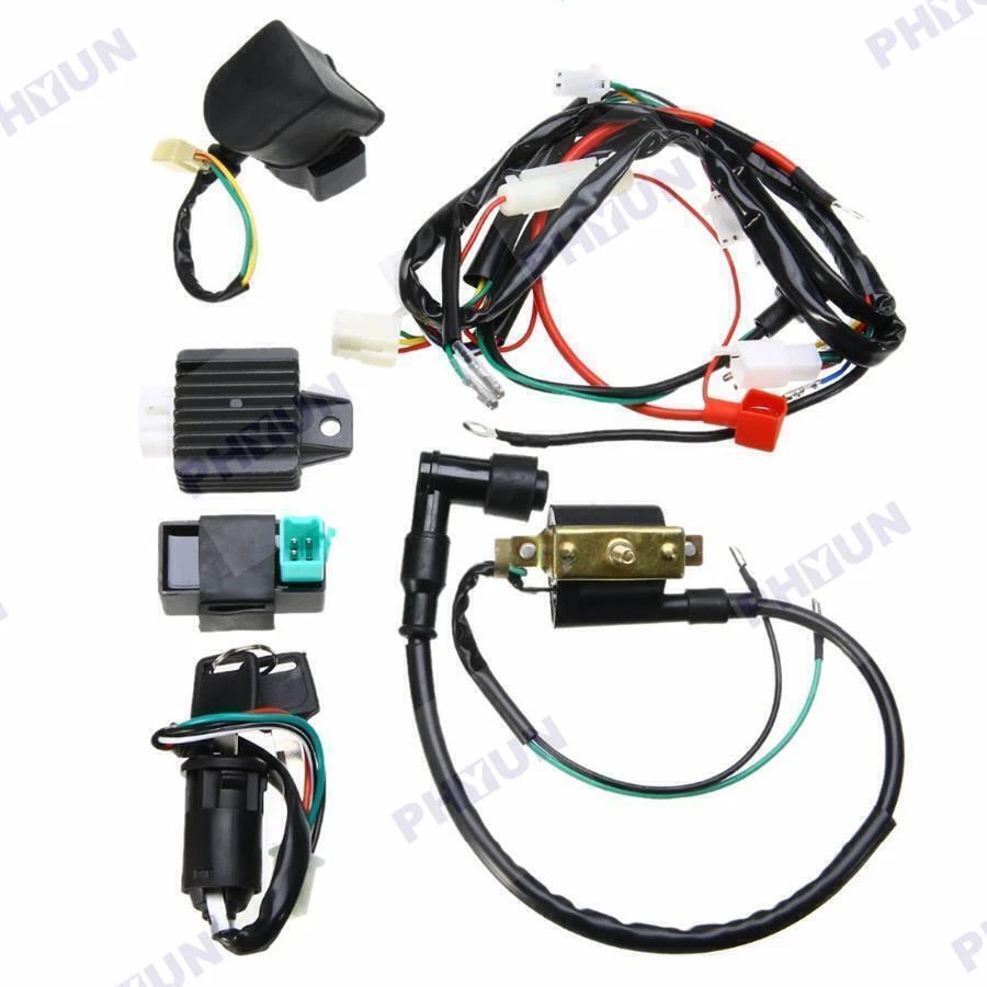 Motorcycle CDI Wiring Harness Loom Ignition Solenoid Coil Rectifier 50 110 125cc - Image 1 of 4
