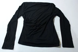 Chic Wish Women's Slanted Hem Solid Long Sleeve Top BL1 Black Large NWT - Picture 1 of 3