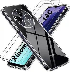 Coque pour Xiaomi Redmi 14C Silicone TPU Souple + 2 Verre trempé Ultra Résistant - Zdjęcie 1 z 17