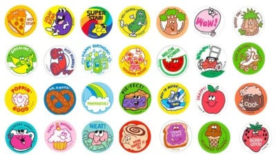 Lot of 28, Trend Retro 80’s Scratch n' Sniff Stinky Stickers, 1 of Each Sticker