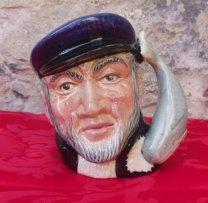 Vintage Royal Doulton Capt Ahab Character Toby Jug Moby Dick Whale Handle D6506 - Picture 1 of 6