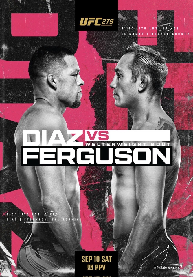UFC 279: Díaz Vs. Ferguson - Póster de lucha - 12x18" Foto 1 de 1