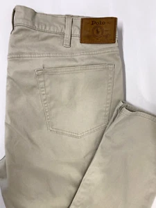 Ralph Lauren jeans trousers mens W36 L32 beige straight zip soft-shell 522 - Picture 1 of 7