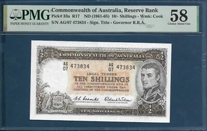 Australia 10 Shillings, 1961, P 33a / R17, PMG 58 AUNC - Picture 1 of 2