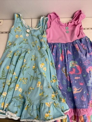 Lote de 2 Vestido Eleanor Rose Niñas Sol Talla 7-8 Sirenas Floral Circular Falda Foto 1 de 4