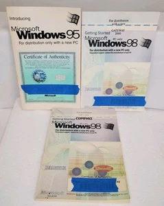 Microsoft Windows 95 & 98 Manual LOT - w. Product Key & Authenticity Certificate - Picture 1 of 6
