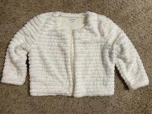 Calvin Klein Shrug Jacke weiß Kunstfell, Damen Large "  - Bild 1 von 10