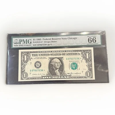 1985 $1 FRN (STAR) Chicago Gem Unc 66EPQ Ortega/Baker Fr#1913-G NOTE One Dol - Image 1 of 2