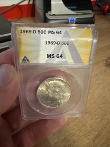 John F. Kennedy Silver Coin ANACS MS64 Half Dollar President Collector 1969-D - Picture 1 of 24