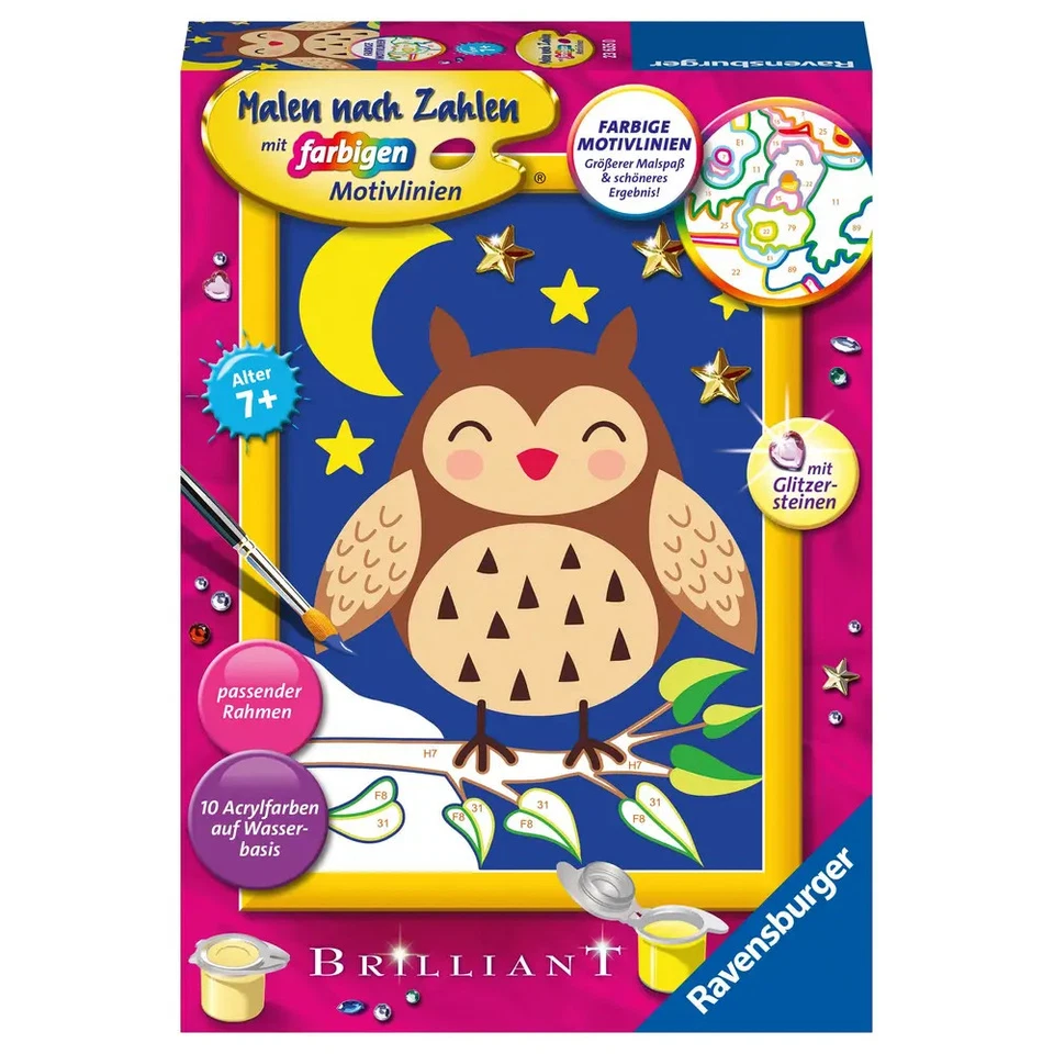 Ravensburger Malen nach Zahlen 23635 - Niedliche Eule - Kinder ab 7 Jahren - Bild 1 von 1