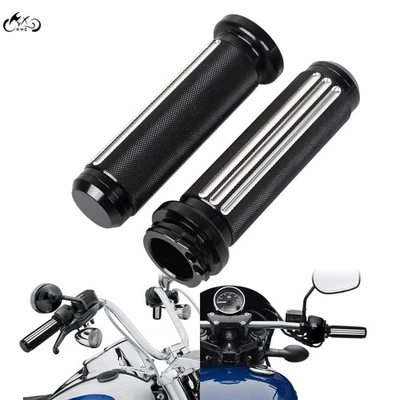 1" Diamond Handlebar Hand Grips For Harley Softail FXST Street Glide Road King Foto 1 de 4