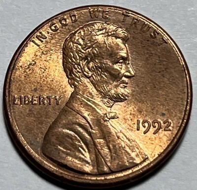 Lincoln Penny 1992 errores DDO duplicación de fecha Foto 1 de 4